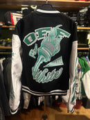 Jaqueta Varsity Off-White NYC Black/White/Green - Pronta Entrega