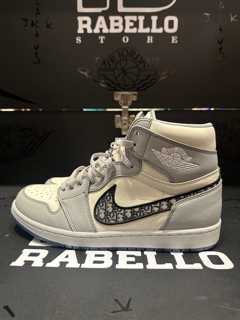 Tênis Nike Air Jordan 1 High X Dior Wolf Grey - Pronta Entrega