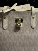 Bolsa Tote Feminina Michael Kors MK Monogram Cream - Pronta Entrega