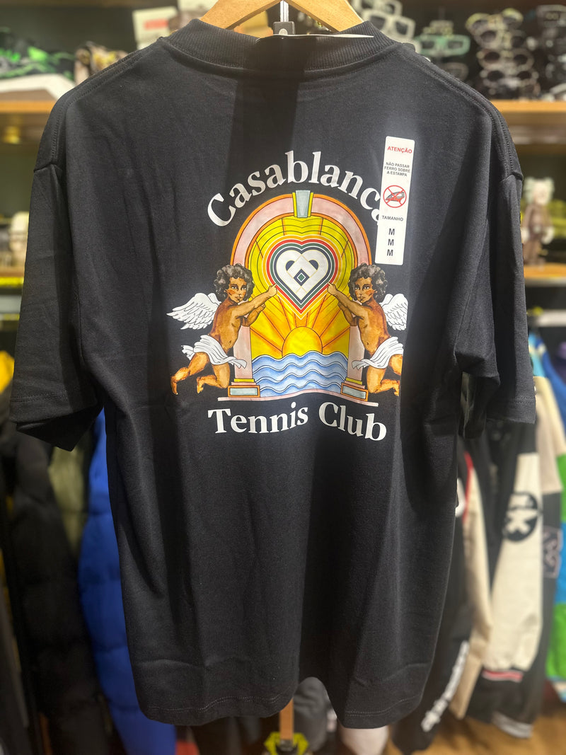 Camiseta Casablanca Tennis Club Angels Preta Oversize - Pronta Entrega