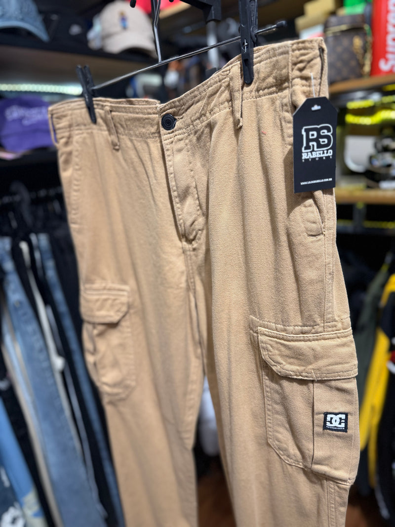 Calça DC Shoes Cargo Sarja Bege - Pronta Entrega