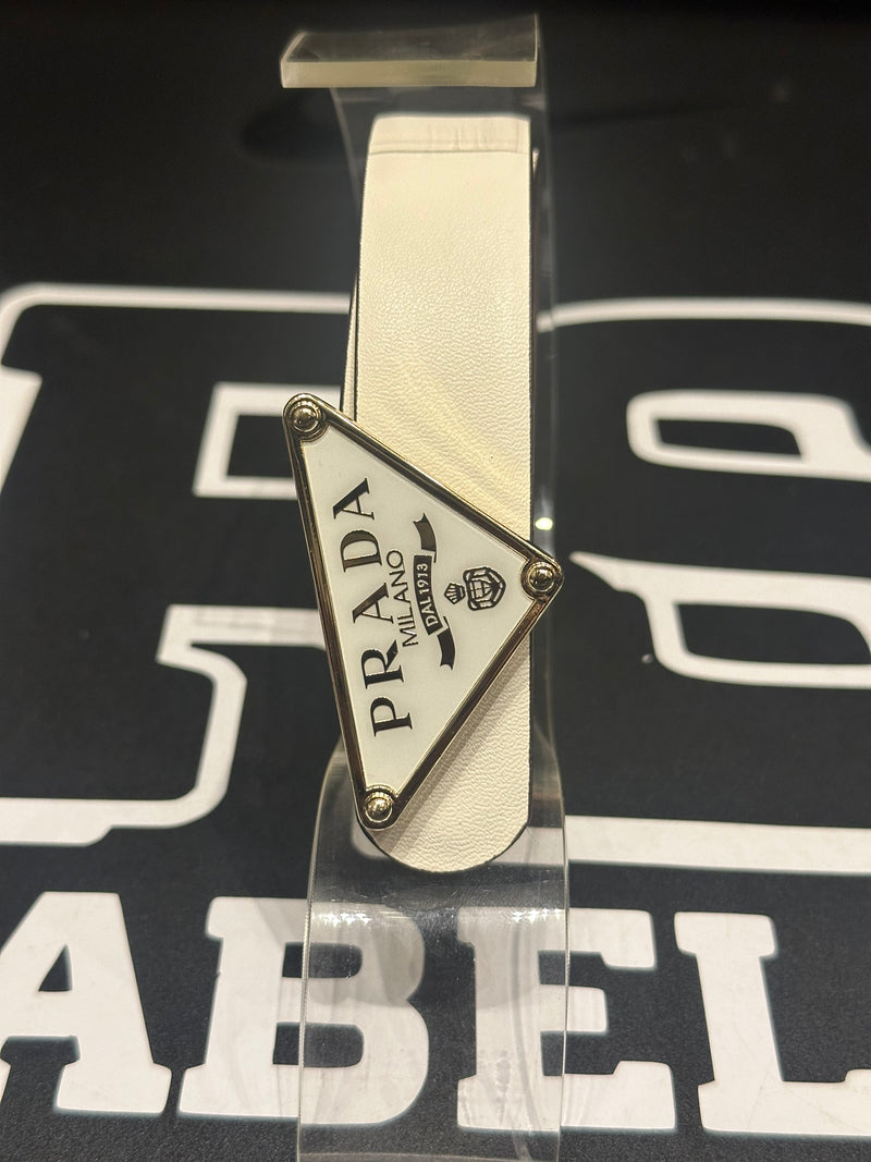 Cinto Feminino Prada Milano Branco/Rosa 95 CM  - Pronta Entrega