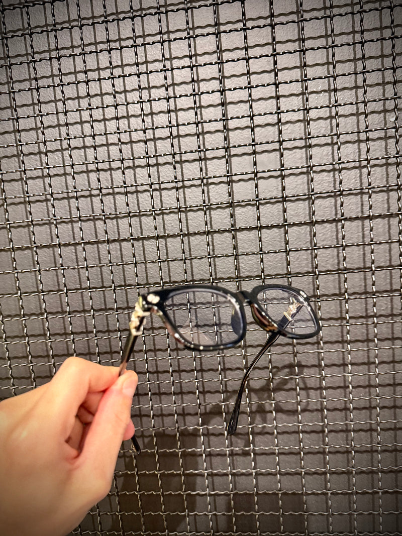 Óculos Chrome Hearts Armação Preto Prata - Pronta Entrega