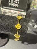 Pulseira Van Cleef Dourada Trevos Dourados 24 CM - Pronta Entrega