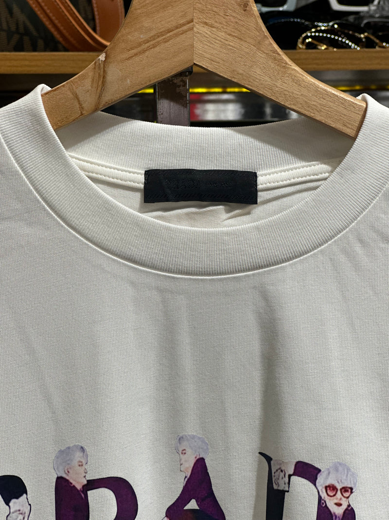 Camiseta Prada Branca - Pronta Entrega