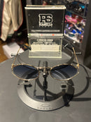 Óculos Miu Miu Redondo Armação Gold/Black Lente Azul - Pronta Entrega