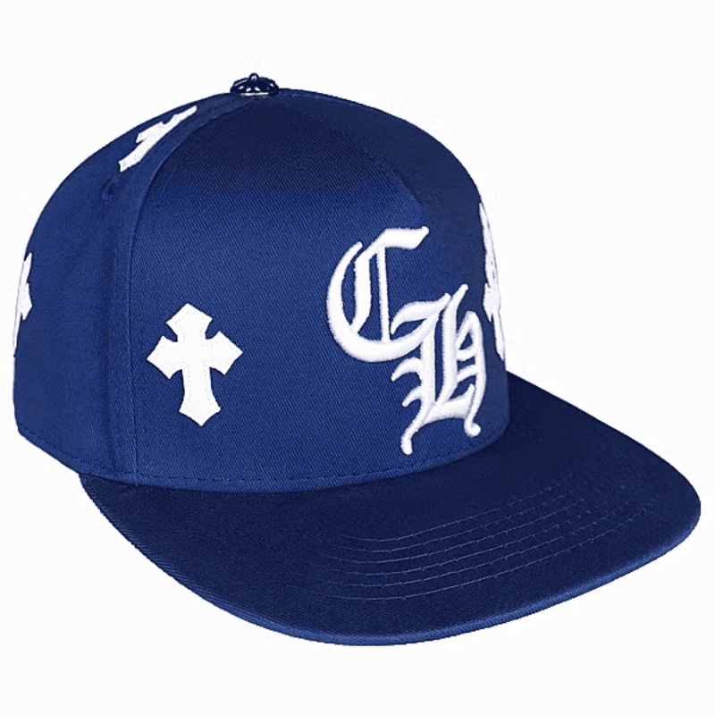 Boné Chrome Hearts Cross Patch Azul - Encomenda