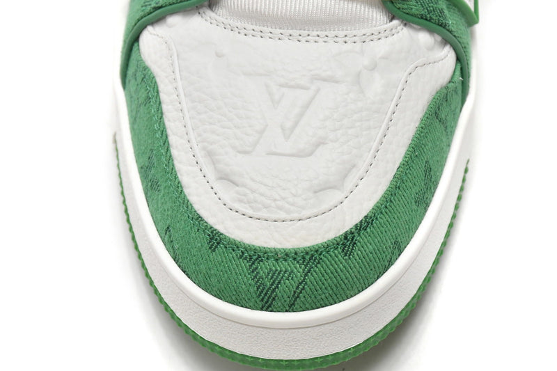 Louis Vuitton Trainer Green Monogram Denim White - Encomenda