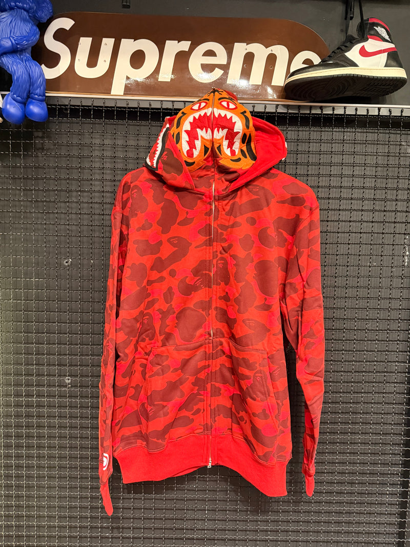Jaqueta Bape Shark Camo Red Duo Hoodie - Pronta Entrega
