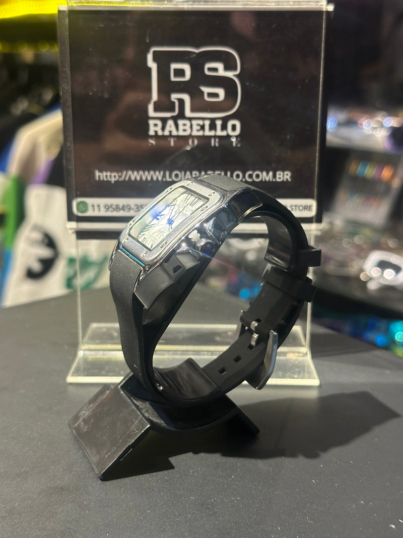 Relógio Cartier Santos Black Fundo Branco - Pronta Entrega