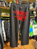 Calça Jeans Minus Two Preto Logo Vermelho - Pronta Entrega