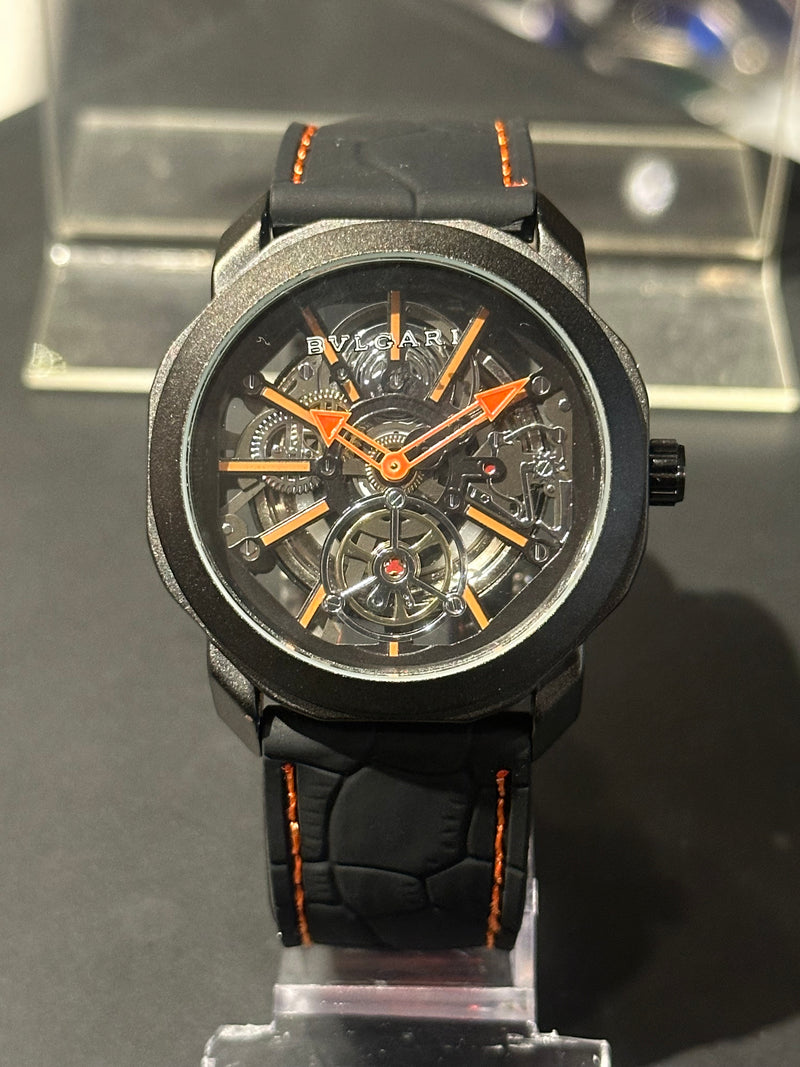 Relógio Bvlgari Octo Black/Orange - Pronta Entrega