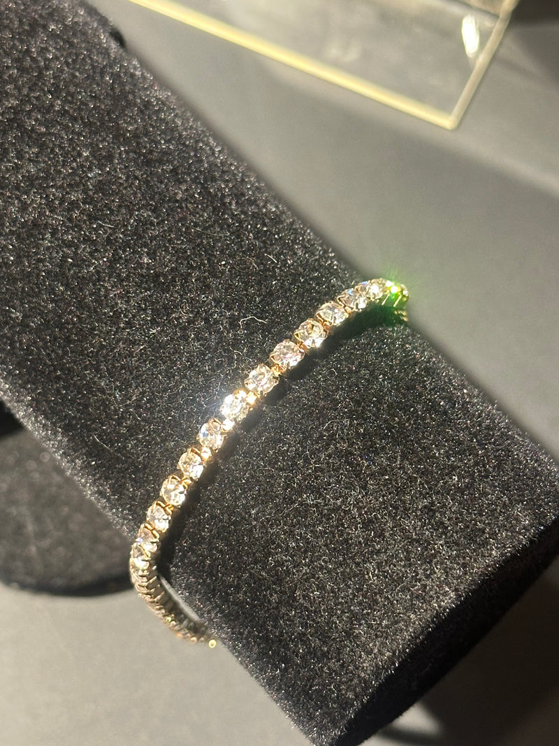 Pulseira Dourada Cravejada 15 + 10 CM - Pronta Entrega