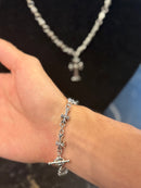 Kit Chrome Hearts Colar e Pulseira Aço inoxidável - Pronta entrega