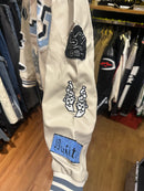 Jaqueta Varsity Louis Vuitton Creme  Bordado Multi Patches - Pronta Entrega