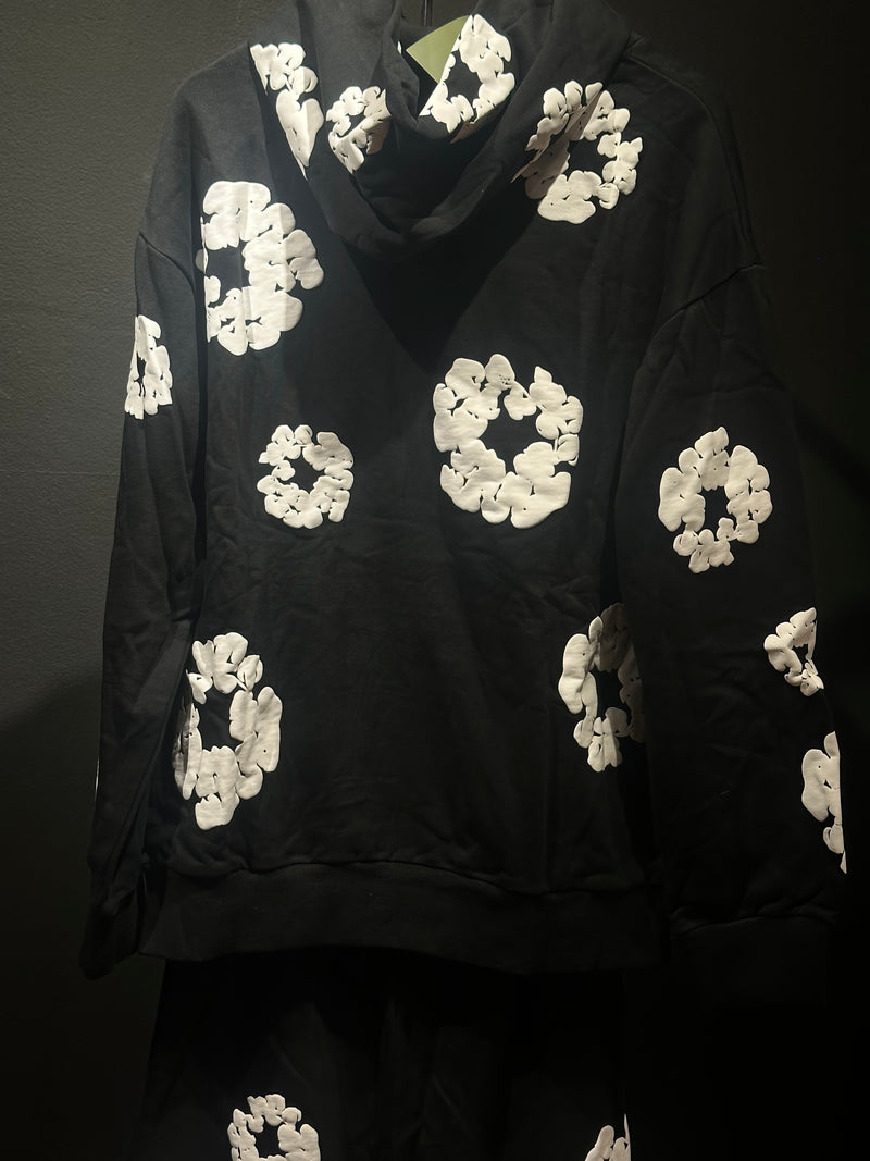 Conjunto Denim Tears Black/White Moletom + Calça - Pronta Entrega
