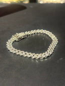 Pulseira Cravejada Prata 20 CM - Pronta Entrega