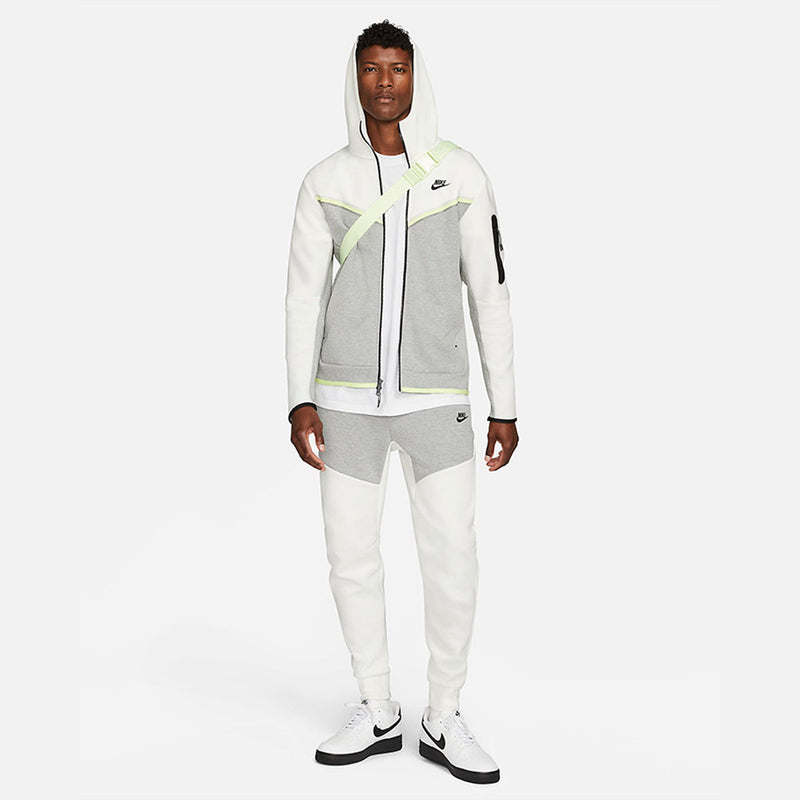 Conjunto Nike Tech Fleece Branca / Cinza / Neon - Encomenda
