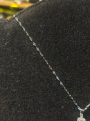 Corrente Feminina Prata Pingente Pedra Em Zicornia Cúbica 45 CM - Pronta Entrega