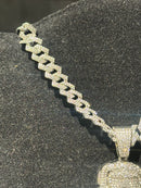 Corrente Cravejada Pingente XXXTENTACION Em Zicornia Cubica Prata 45 CM - Pronta Entrega