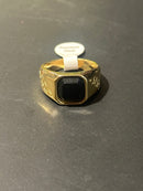 Anel Aço Inoxidável Dourado Detalhes Laterais - Pronta Entrega