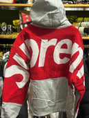Moletom Supreme Big Logo Jacquard Cinza/Vermelho - Pronta Entrega