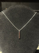 Corrente Prata Pingente Barra 60 CM - Pronta Entrega