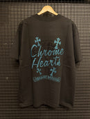 Camiseta Chrome Hearts Back 4 Cruz Blue Black - Pronta Entrega