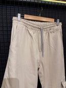 Calça Cargo Sarja Creme Sem punho - Pronta Entrega