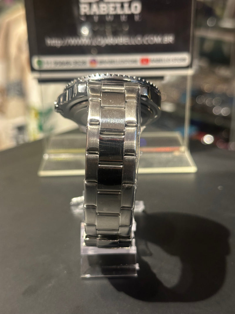Relógio Rolex Datejust Silver Fundo Preto - Pronta Entrega
