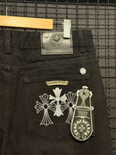 Calça Jeans Chrome Hearts x Comme Des Garçons Triple Black - Pronta Entrega