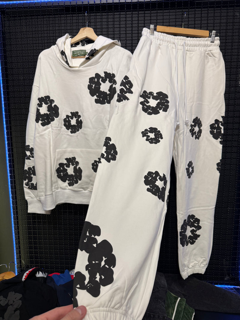 Conjunto Denim Tears White Black Moletom + Calça - Pronta Entrega