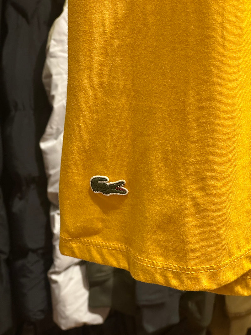 Camisa Lacoste Amarela Logo Croc Blue - Pronta Entrega
