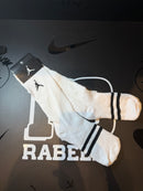 Meia Jordan Cano Alto Brando Listrado - Pronta Entrega