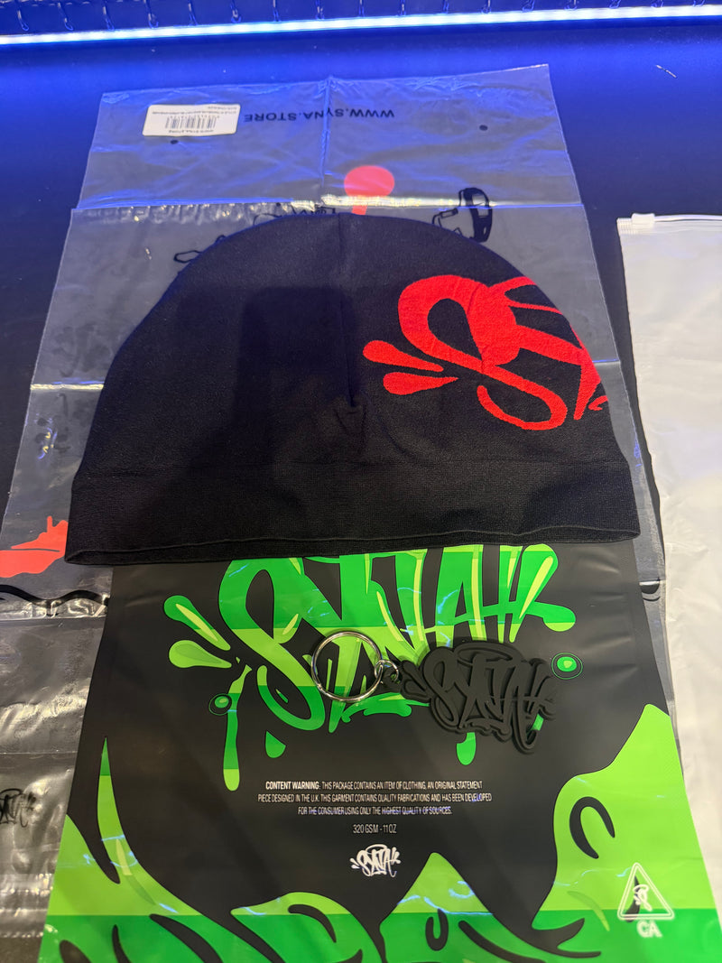Gorro Syna World Big Logo Skull Beanie Red black - Pronta Entrega
