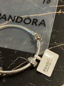 Bracelete Pandora Prata Charm com Berloques e Fecho - Pronta Entrega