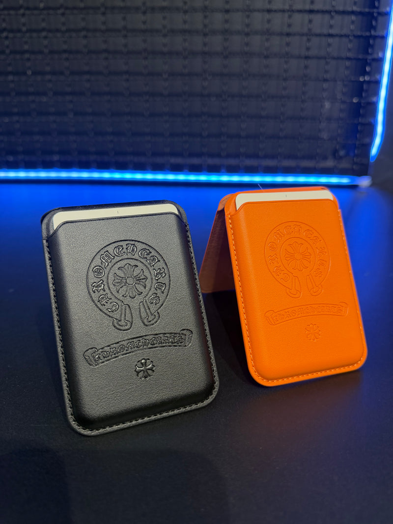 Carteira Chrome Hearts MagSafe Porta Cartão Courino Logo - Pronta Entrega