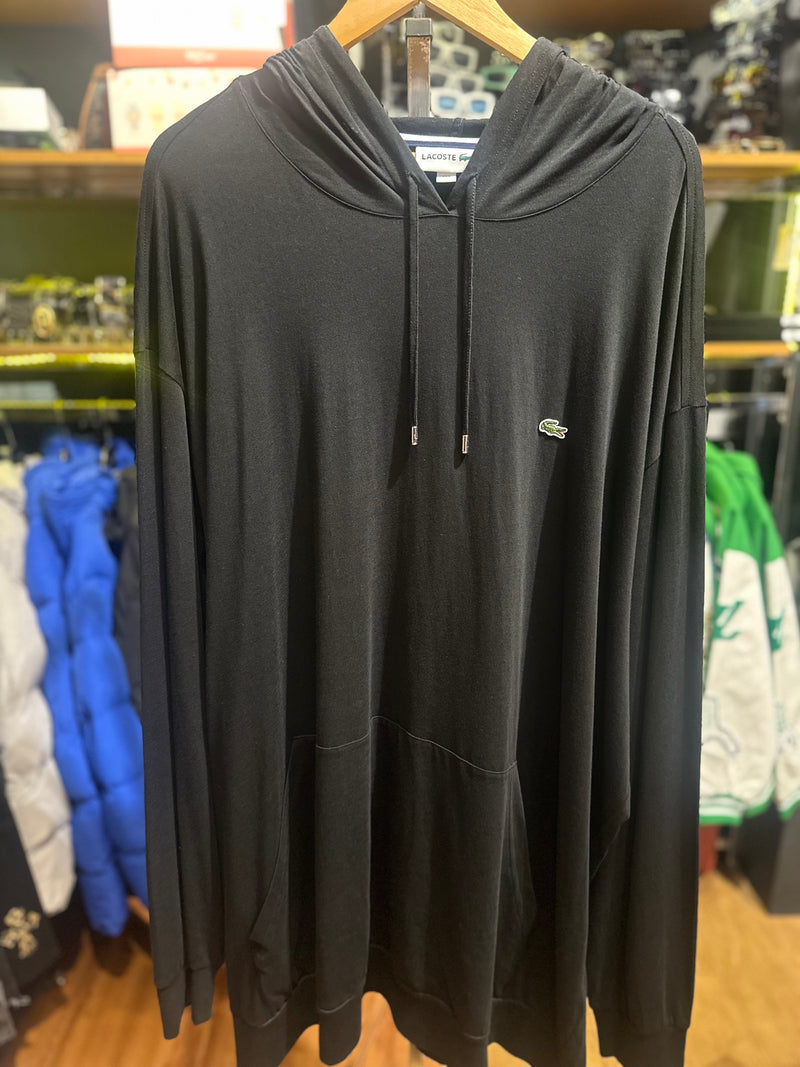 Moletom Oversize com gorro Lacoste Preta - Pronta Entrega