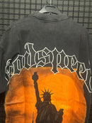 Camiseta Godspeed Liberty Statue Black/Orange - Pronta Entrega