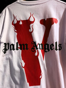 Camiseta VLONE X Palm Angels Red Branca - Pronta Entrega
