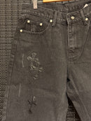 Short Chrome Hearts Jeans Dark Cruz Black - Pronta Entrega
