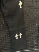 Calça Jeans Preta Chrome Hearts Cruz Black/White - Pronta Entrega