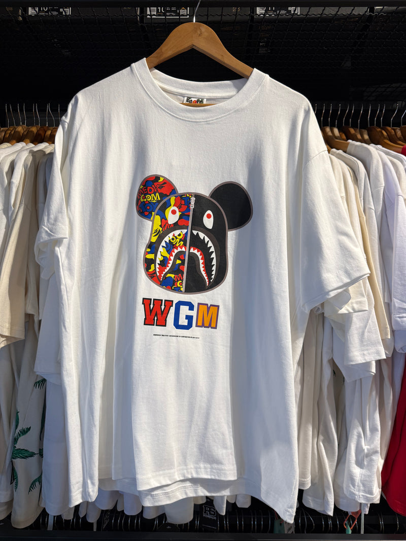 Camiseta BAPE ‘WGM’ Shark Branca - Pronta