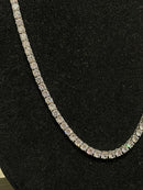 Colar Slim Cravejado Ice Zircônia Prata 55 CM - Pronta Entrega