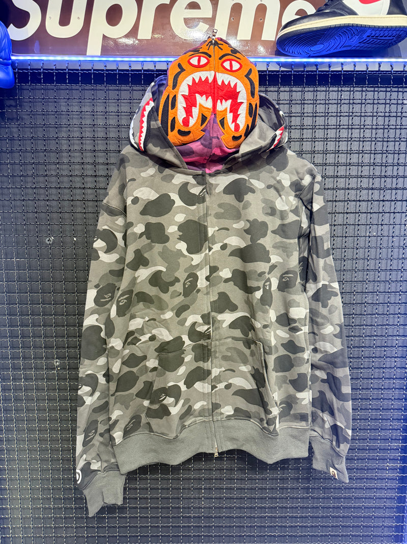 Jaqueta Bape Shark Camo Black Duo Hoodie - Pronta Entrega