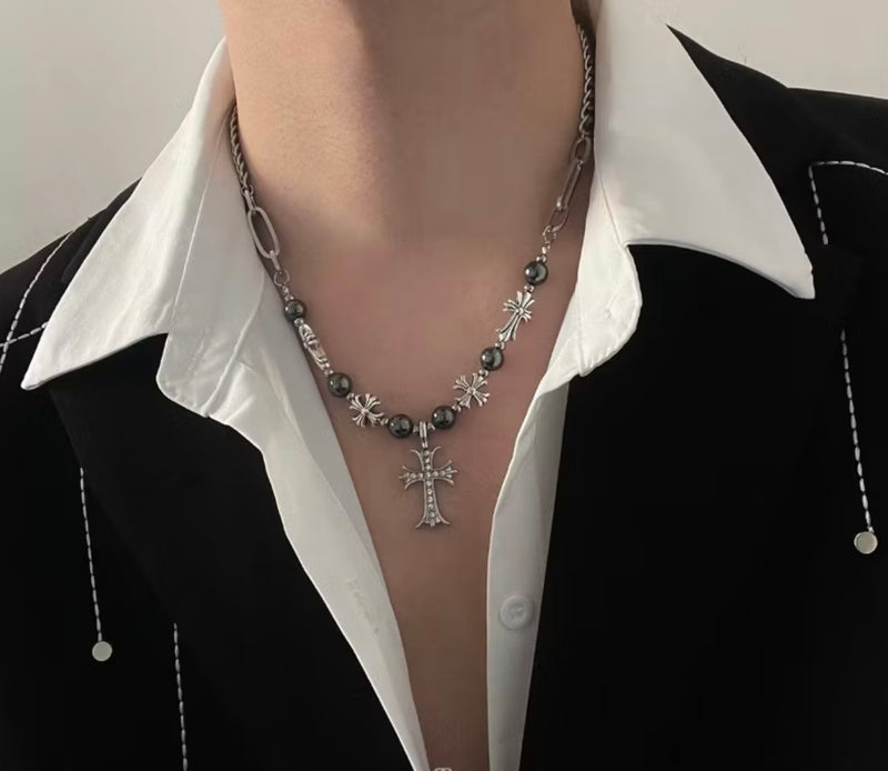 Colar Chrome Hearts Vintage Y2K Prata - Pronta Entrega
