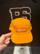 Boné Supreme 5 Panel Washed Canvas Camp Cap Laranja - Pronta Entrega