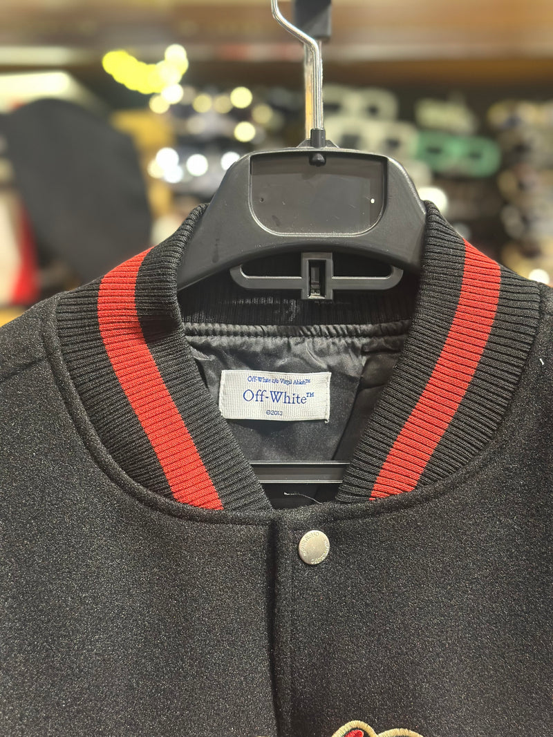 Jaqueta Varsity Off-White X A.C Milan Black/Red - Pronta Entrega