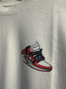 Camiseta Oversized Air Jordan Cartoon Branco - Pronta Entrega