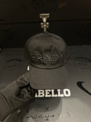 Boné Prada Black Aba Curva Logo Frontal - Pronta Entrega